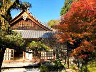 金福寺の建物と紅葉